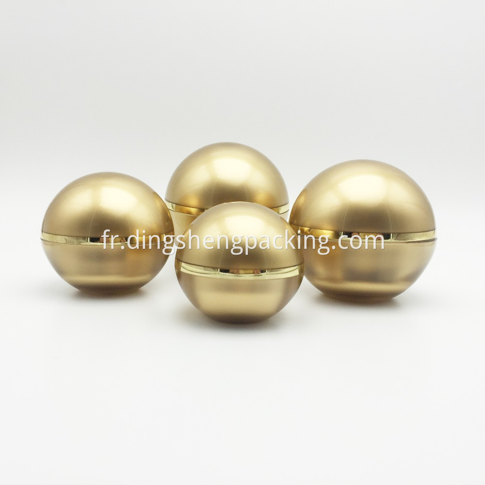 Round Ball Shaped Gold Empty Cosmetic Jars